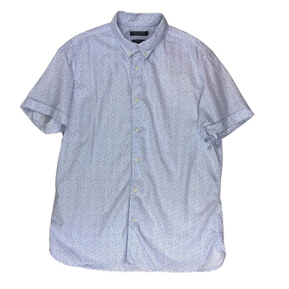 Banana Republic Camden Shirt Button Down Short Sleeve 078 Wash Custom Mens L - Picture 8 of 8